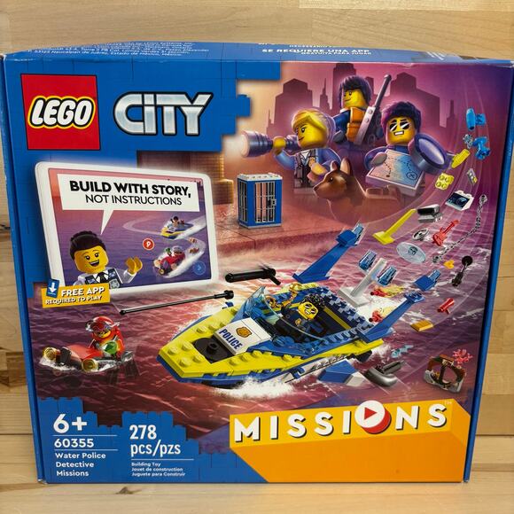 LEGO City Missions Water Police Detective Missions 278 pcs ages 6+ NEW 60355 - Picture 1 of 2